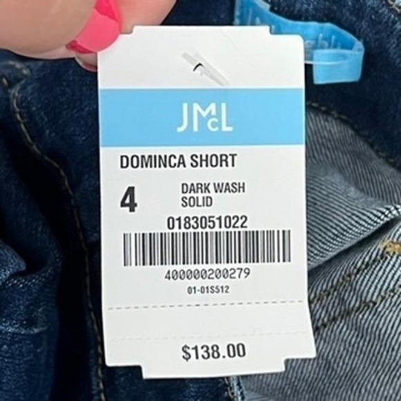 J Mclaughlin Dominca Shorts 4 NEW FLAWED Denim Chambray Cotton Button Blue - Picture 7 of 8